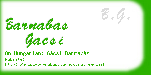barnabas gacsi business card