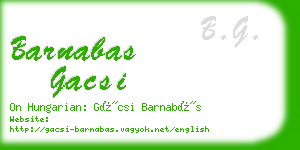 barnabas gacsi business card